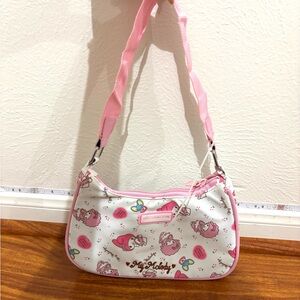 Pink and White Shoulder Bag